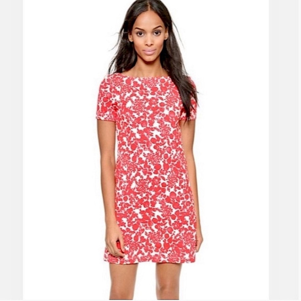 Tory Burch Red and White Floral Shift Dress